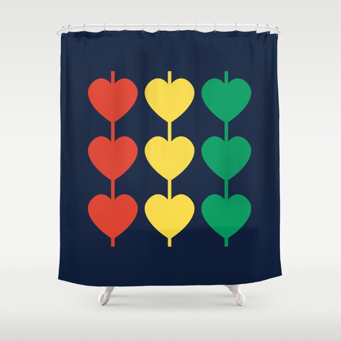 Bright & Bold Heart Strings Shower Curtain