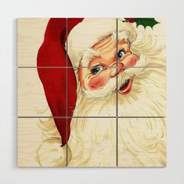 Cute laughing vintage santa Wood Wall Art