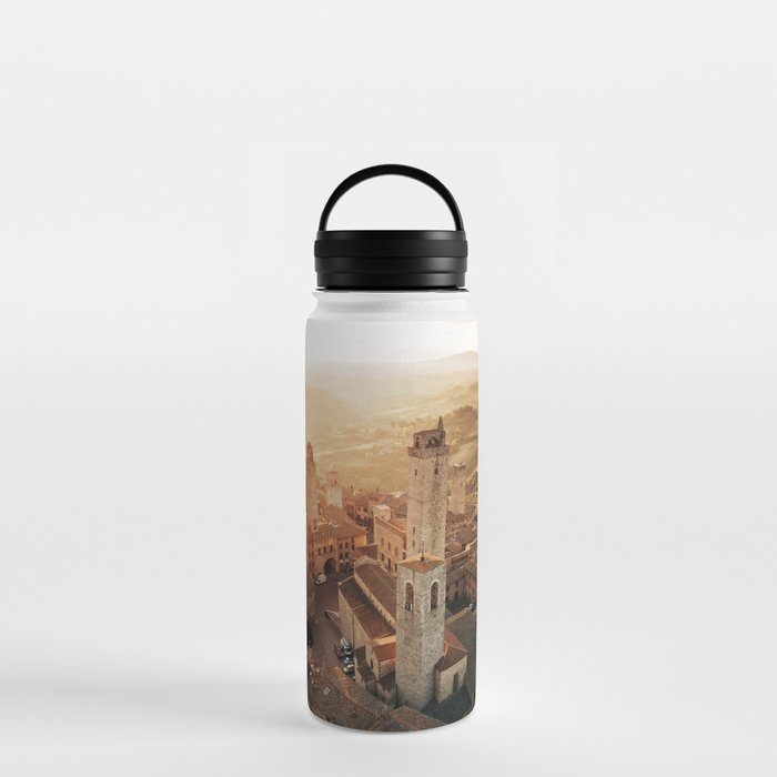 san gimignano aerial view Water Bottle