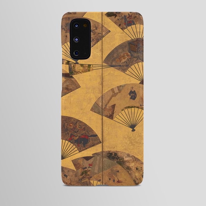 Screen with Scattered Fans, Edo Period by Tawaraya Sotatsu Android Case