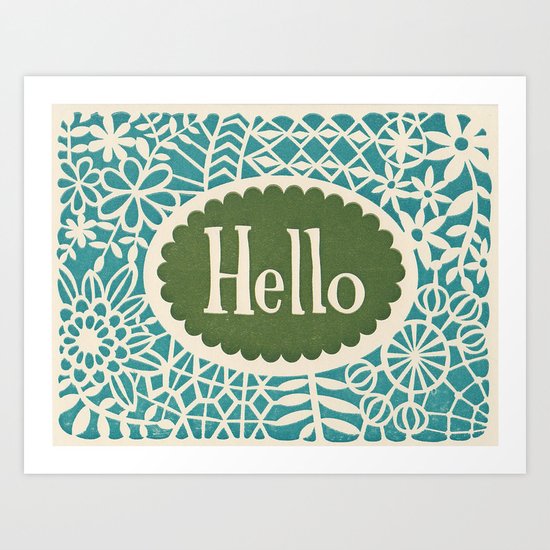 Hello print Art Print