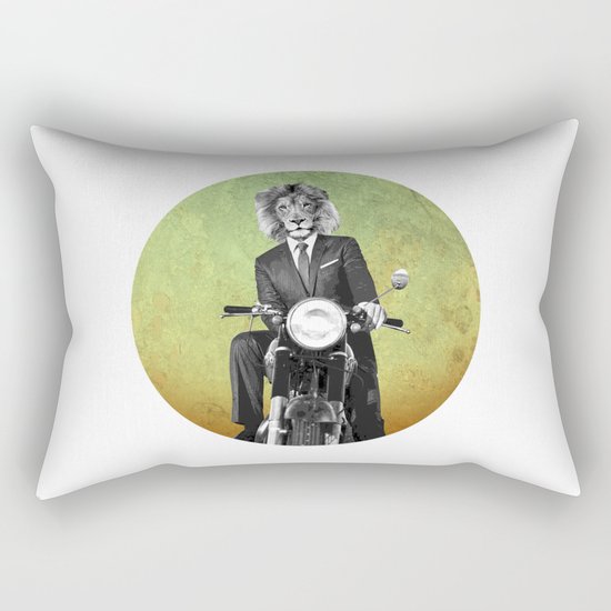 Lion biker Rectangular Pillow