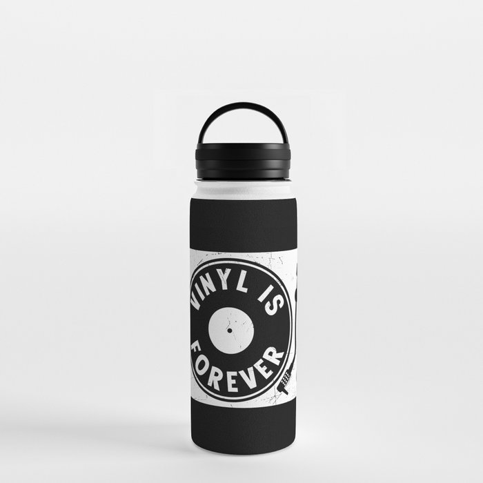 Vinyl is forever 80s aesthetic gifts and shirts Water Bottle