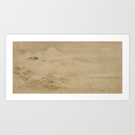 Japanese Edo Period Landscape Scroll of Mount Fuji - Kano Tanyu Art Print