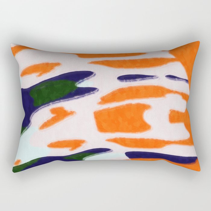 Orange Shapes Rectangular Pillow