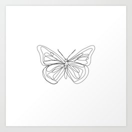 One Line Butterfly Art Print
