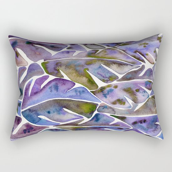Split Leaf Philodendron – Purple Rectangular Pillow