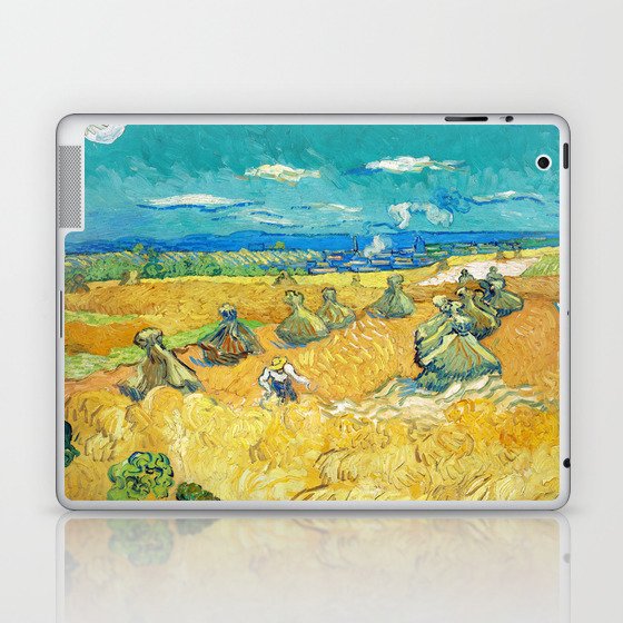 Wheat Fields with Reaper, 1890 by Vincent van Gogh Laptop & iPad Skin