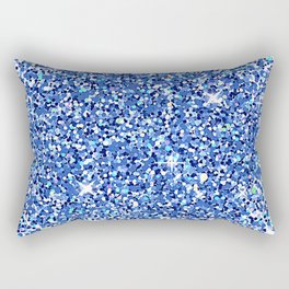 Festive Blue Glitter Rectangular Pillow
