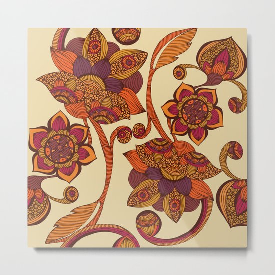 Boho Flowers Metal Print