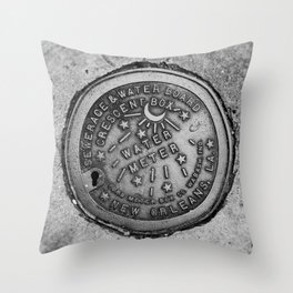 New Orleans Water Meter Throw Pillow