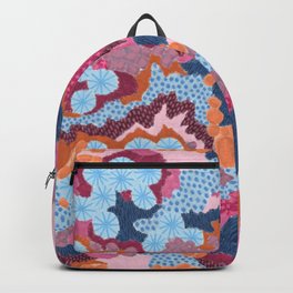 Fairy Forest Backpack | Painting, Nature, Digital, Blue, Earthy, Geometric, Fungi, Modern, Acrylic, Rainbow 