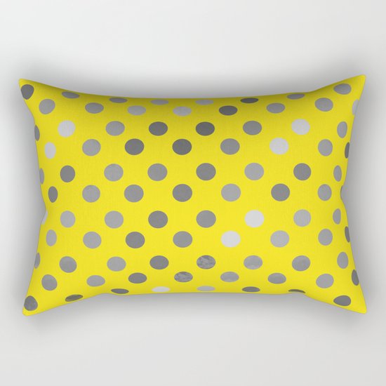Polka Proton Yellow Rectangular Pillow