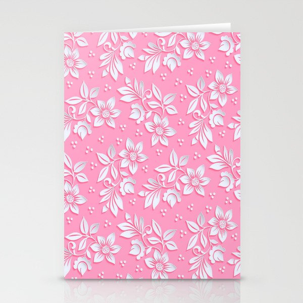 White Flowers Stationery Cards
