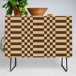 Checkered Stripes pattern brown Credenza