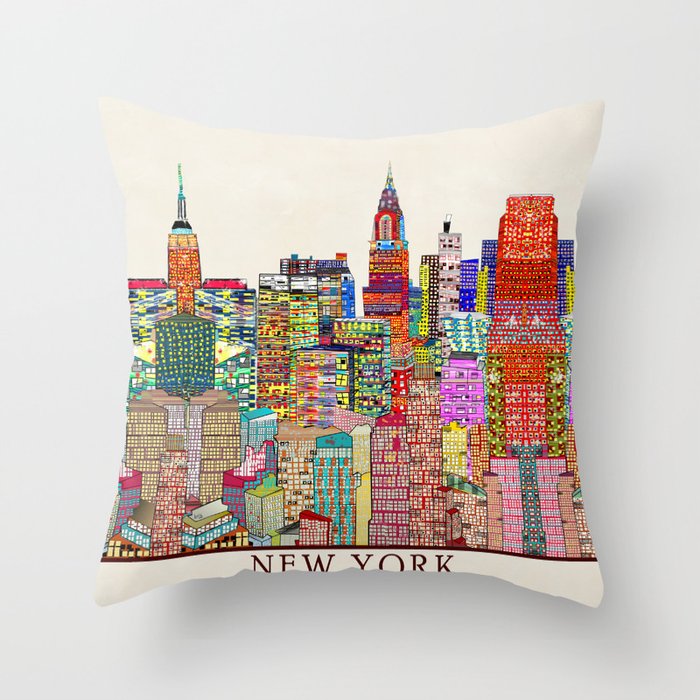 new york city skyline Throw Pillow