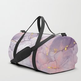 Purple Pink Gold Marble Duffle Bag