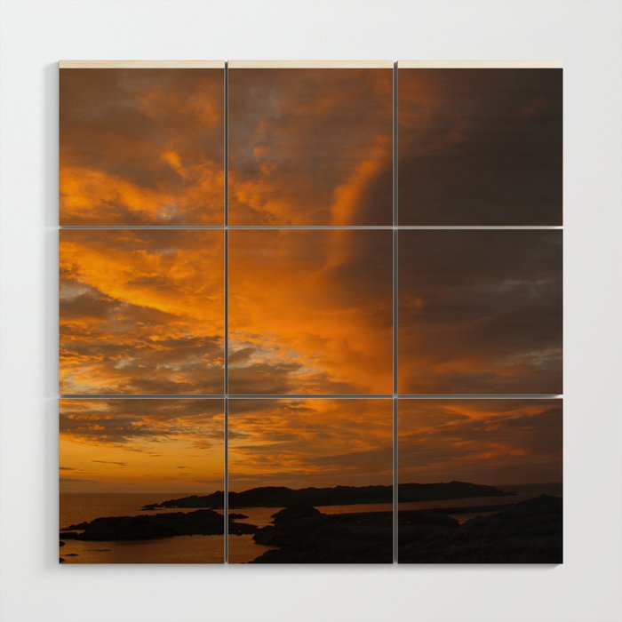 Late sunset in Norway Wood Wall Art