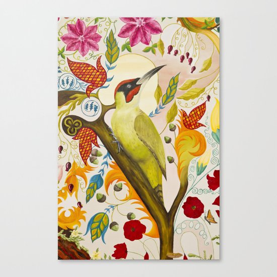 Green Woodpecker Canvas Print
