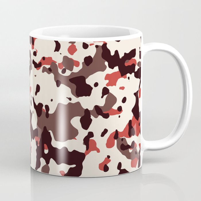 Borwn, Red and White Camouflage Coffee Mug
