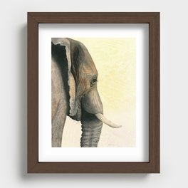 Watercolor Elephant Portrait Recessed Framed Print
