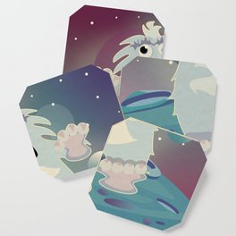 Abominable Space Monster- Cute Digital Illustration Art Print for Kid's Room Coaster