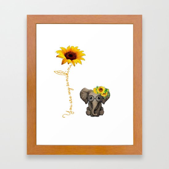 Download You Are My Sunshine Hippie Sunflower Elephant Framed Art ...