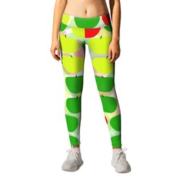 Summer Apple Picking Green, Red and Yellow Leggings