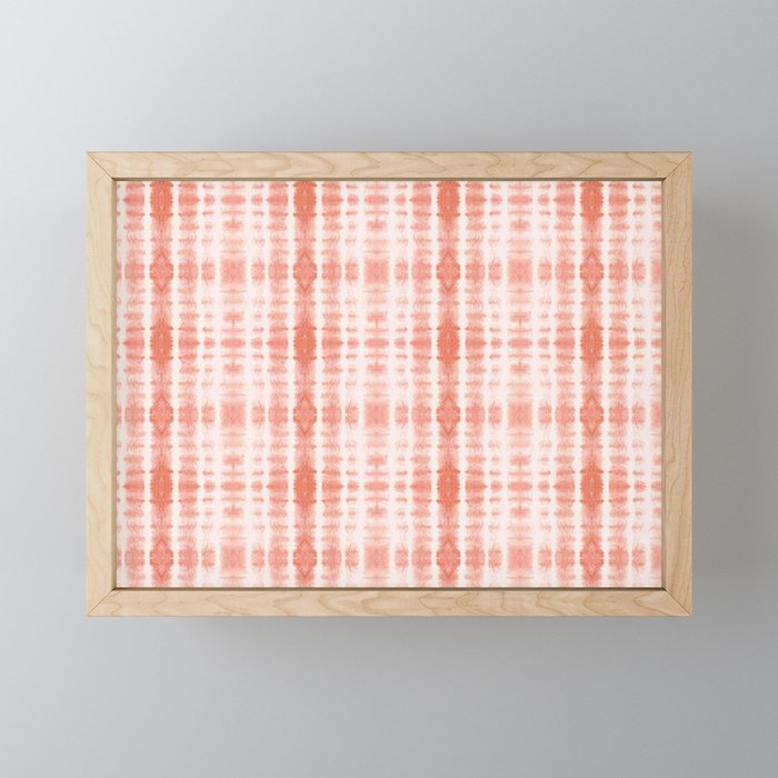 Shibori Stripe - Coral Blush Framed Mini Art Print