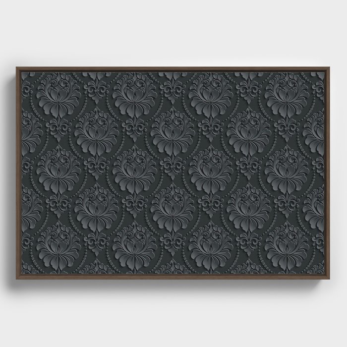 Dark Gothic Floral Pattern  Framed Canvas