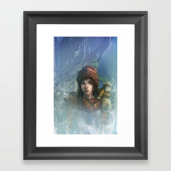 girl in the abyss Framed Art Print