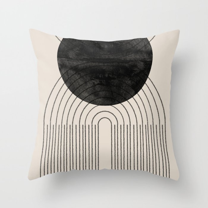 Black Geometric Arch Throw Pillow