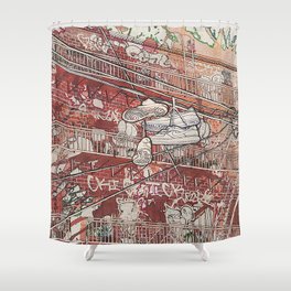 Tethered Shower Curtain