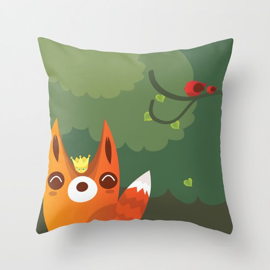 Kingfox Throw Pillow