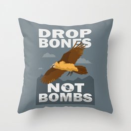 Lammergeier: Bones Not Bombs Throw Pillow
