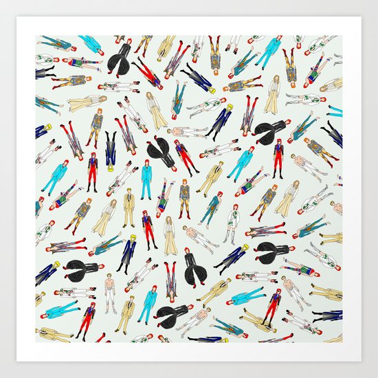 Floating Bowies Art Print