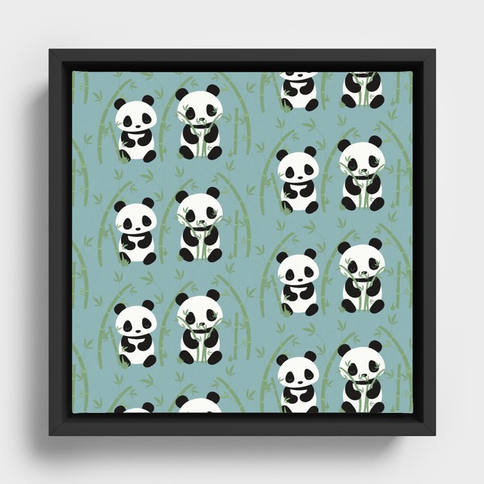 Amazing Panda Design Framed Canvas