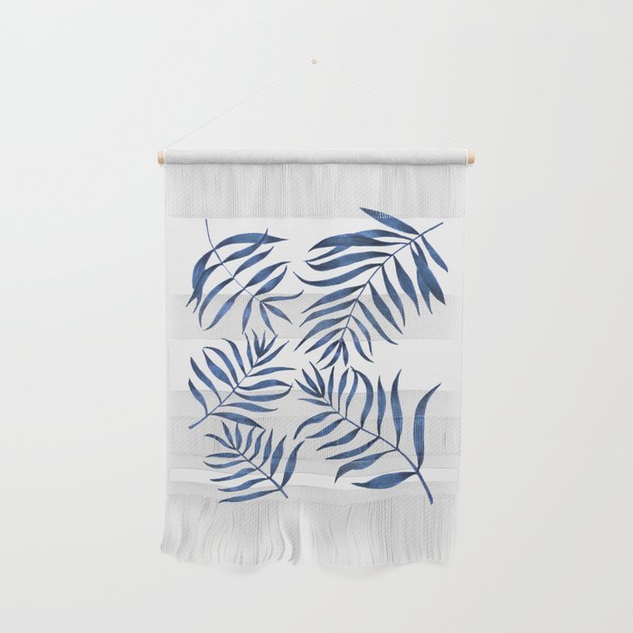 Blue Palm Leaves Wall Hanging