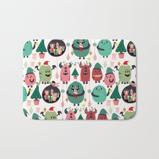 Monster xmas Bath Mat