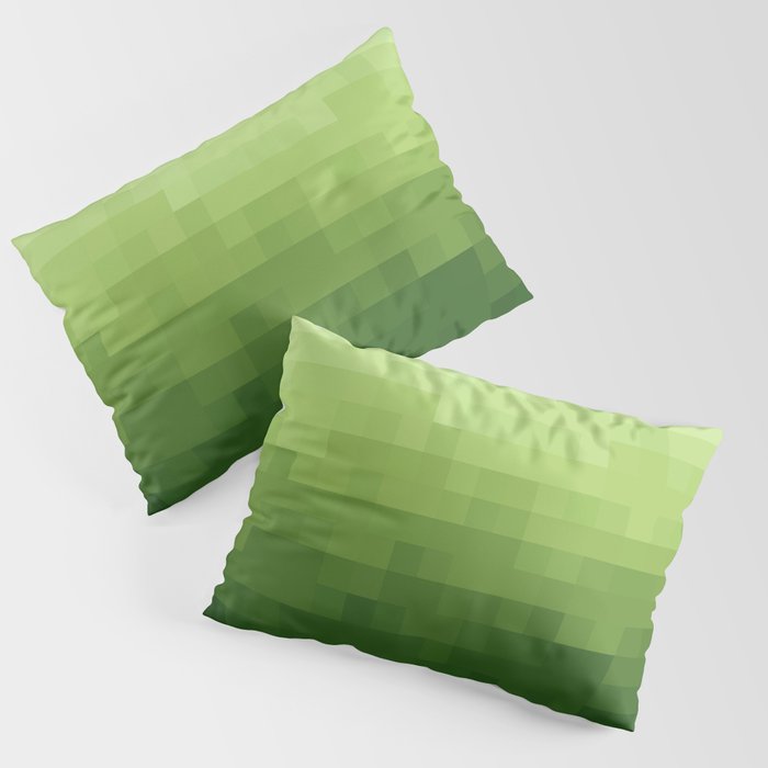 Gradient Pixel Green Pillow Sham