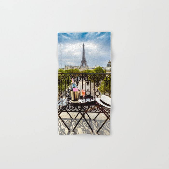 Eiffel Tower Paris Balcony View Hand & Bath Towel
