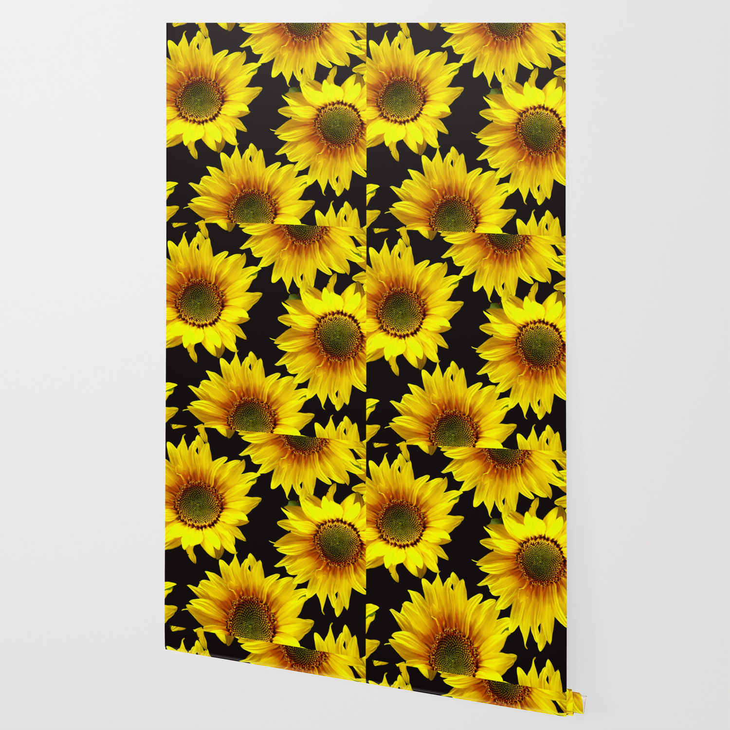 Large Sunflowers On A Black Background Decor Society6 Buyart