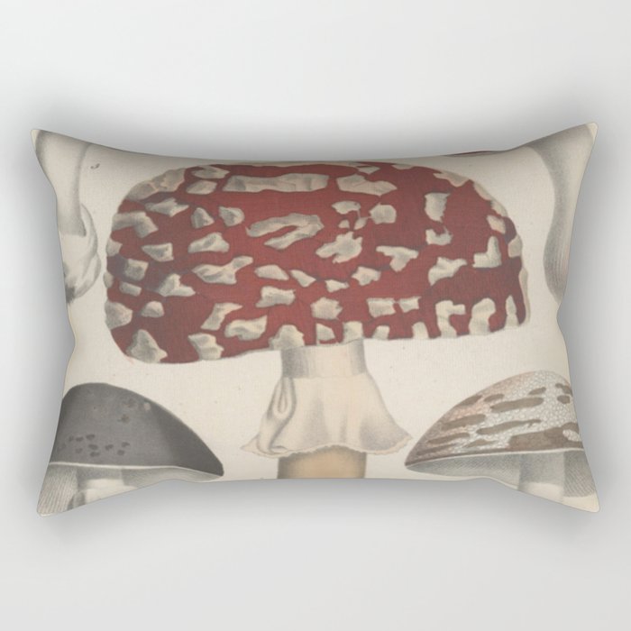 Naturalist Mushrooms Rectangular Pillow