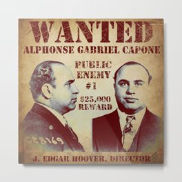 Al Capone FBI Wanted Poster Metal Print