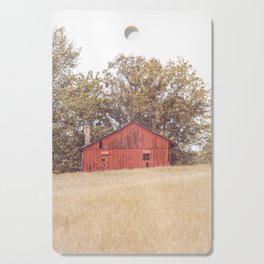 Rustic Red Barn in Golden Field X Farmhouse Photography Cutting Board