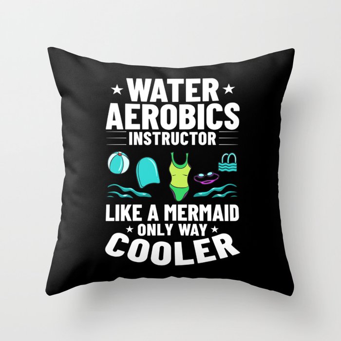 Water Aerobic Aqua Aquafit Fitness Workout Throw Pillow