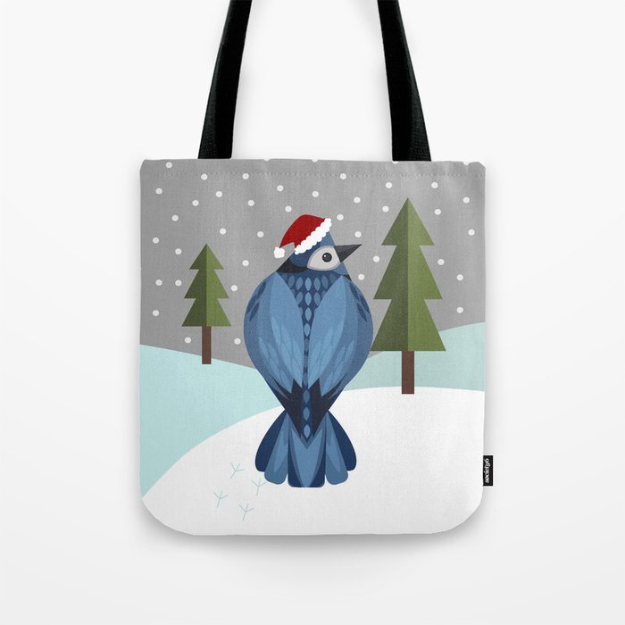 Winter Bluejay Tote Bag