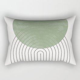 Mid century Green Moon Shape  Rectangular Pillow