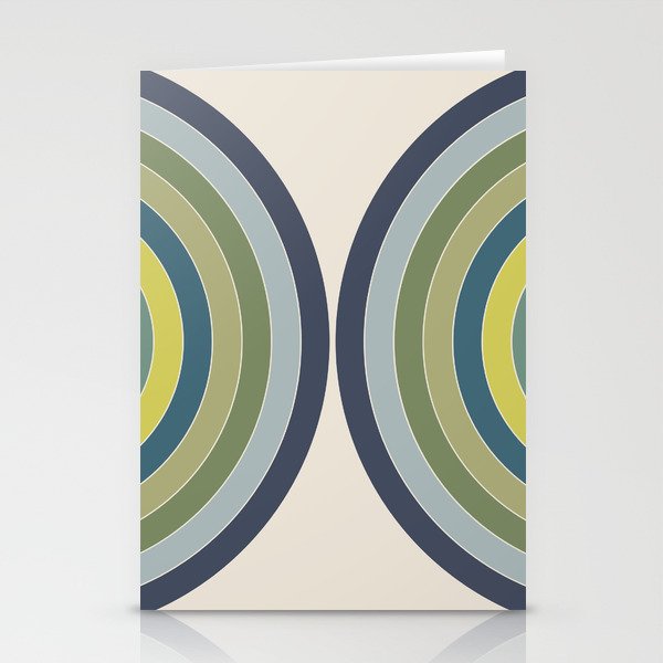 Double semicircles in retro style 3 Stationery Cards