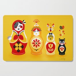 Russian Nesting Dolls – Yellow & Red Cutting Board